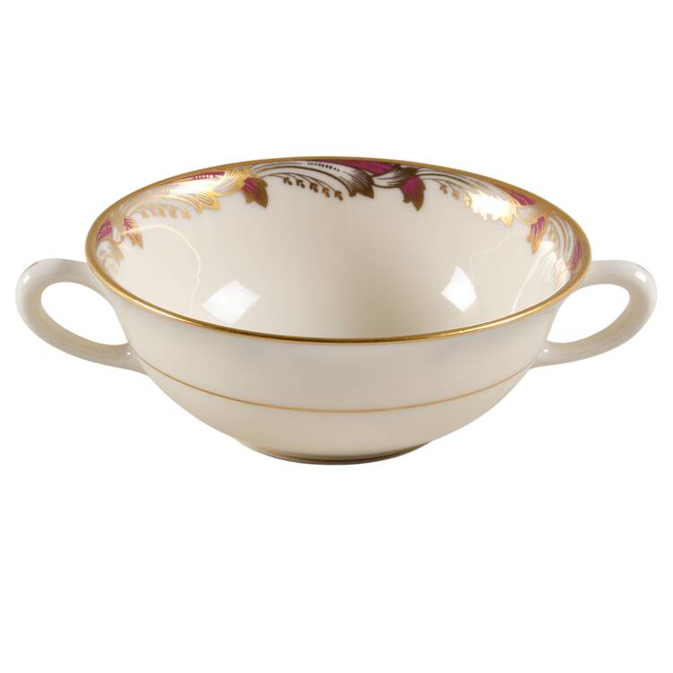 Essex Maroon (Scalloped) Flat Cream Soup Bowl