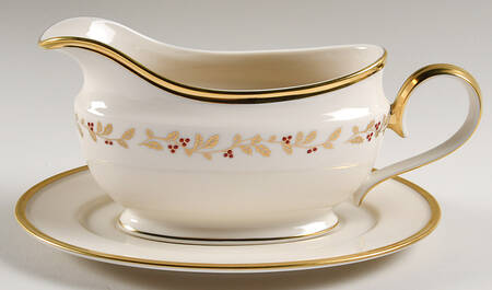Eternal Christmas Gravy Boat & Underplate by Lenox