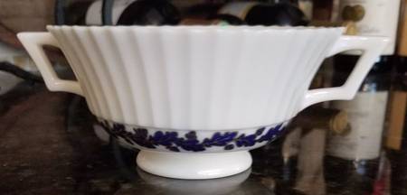 Etna Blue Footed Cream Soup Bowl