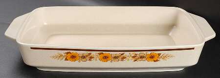Fall Blossoms 15" Rectangular Baker