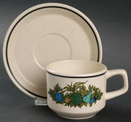 Fall Bounty Flat Cup & Saucer Set