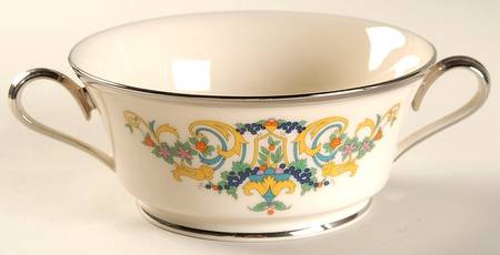 Fair Lady Footed Cream Soup Bowl