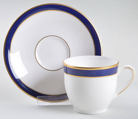 Federal Cobalt Flat Demitasse Cup & Saucer Set