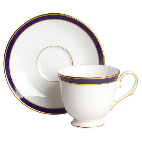 Federal Cobalt Footed Cup & Saucer Set
