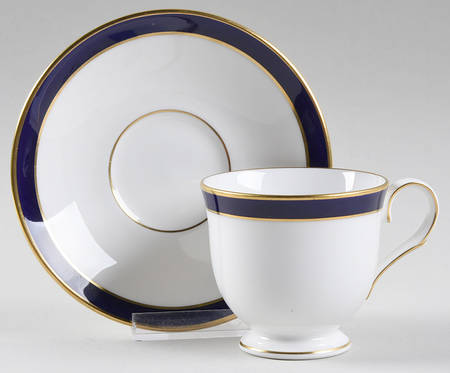 Federal Cobalt Footed Demitasse Cup & Saucer Set