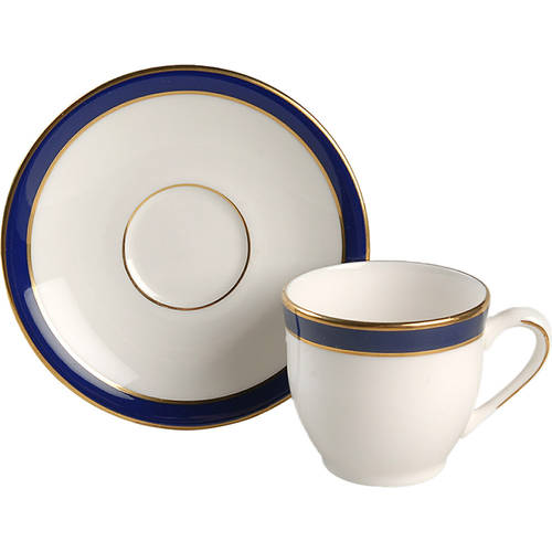 Federal Cobalt Flat Demitasse Cup & Saucer Set