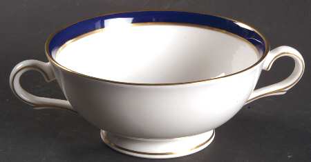 Federal Cobalt Footed Cream Soup Bowl
