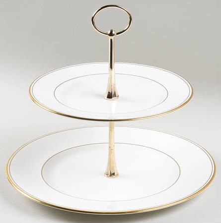 Federal Gold (Discontinued 2005) 2 Tiered Serving Tray (Dinner & Salad Plate)