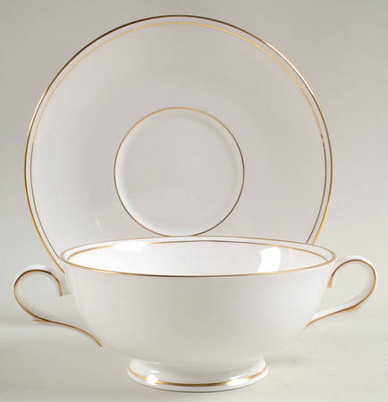 Federal Gold (Discontinued 2005) Footed Cream Soup Bowl & Saucer Set