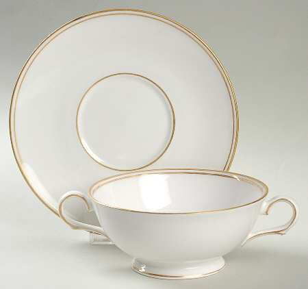 Federal Gold (Discontinued 2005) Footed Cream Soup Bowl & Saucer Set
