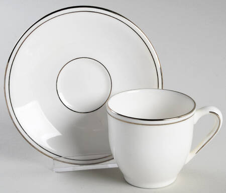 Federal Platinum Flat Demitasse Cup & Saucer Set
