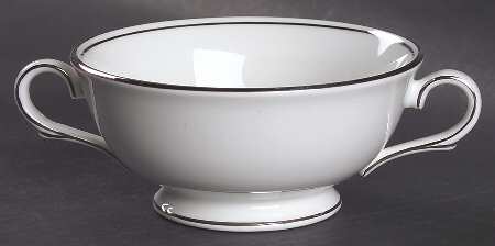 Federal Platinum Footed Cream Soup Bowl
