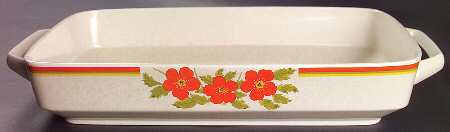 Fire Flower 13"  Rectangular Baker