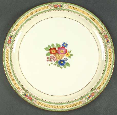 Floralia (Green Yellow Wreath) 12" Chop Plate (Round Platter)