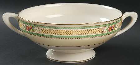 Floralia (Green Yellow Wreath) Round Vegetable No Lid by Lenox