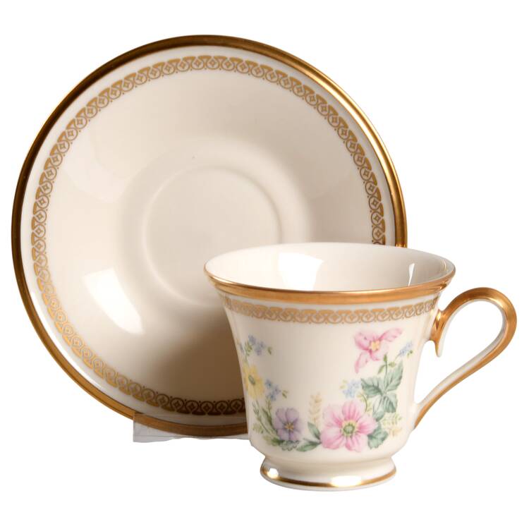 Flower Song Footed Cup & Saucer Set