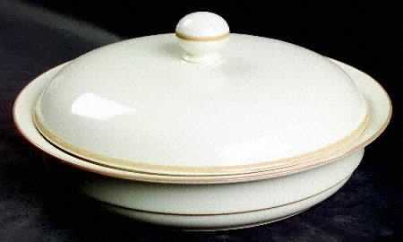 Beige Pinstripes (For the Beige) Round Covered Vegetable-Uses RV9 as Base + C2CVL