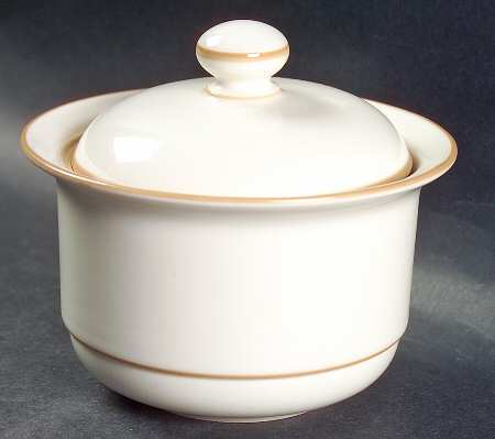 Beige Pinstripes (For the Beige) Sugar Bowl & Lid