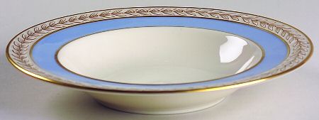Fontaine Light Blue (Gold Trim, #J417X17-6) Rim Soup Bowl