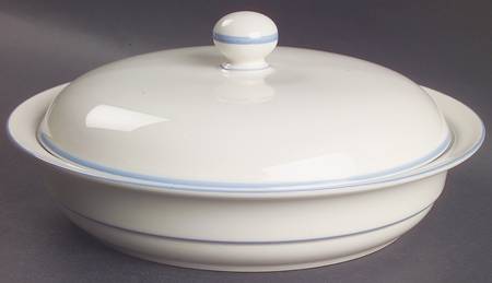 Sky Blue Pinstripes (For the Sky Blue) Round Covered Vegetable-Uses RV9 as Base + C2CVL