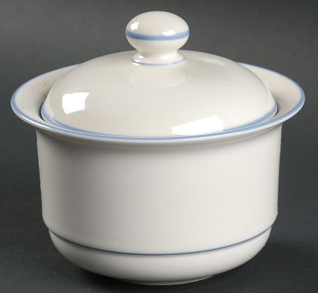 Sky Blue Pinstripes (For the Sky Blue) Sugar Bowl & Lid