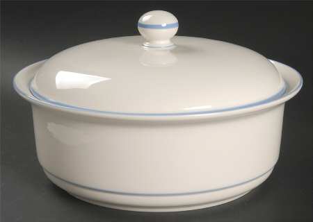 Sky Blue Pinstripes (For the Sky Blue) 2 Qt Round Covered Casserole (Uses Casr9 + C2cvl)