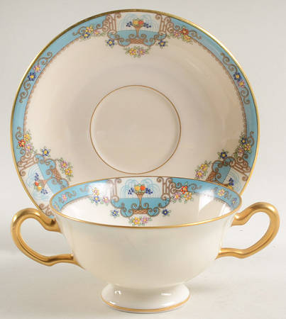 Fountain Footed Bouillon Cup & Saucer