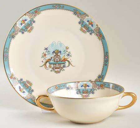 Fountain Flat Cream Soup Bowl & Saucer Set