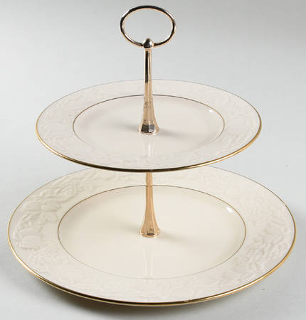 Fruits of Life 2 Tiered Serving Tray (Dinner & Salad Plate)