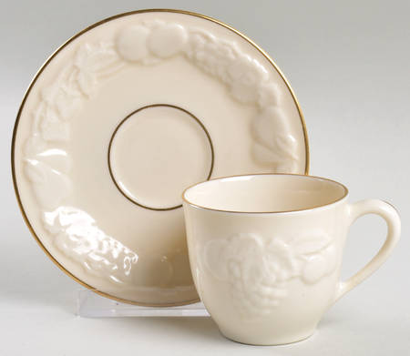 Fruits of Life Flat Demitasse Cup & Saucer Set