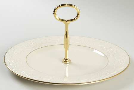 Fruits of Life Round Serving Plate with Handle (DP)