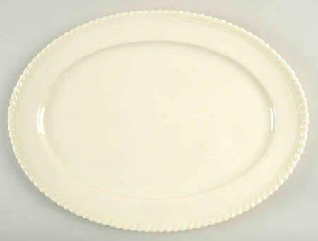 Gadroon Off White 16" Oval Serving Platter