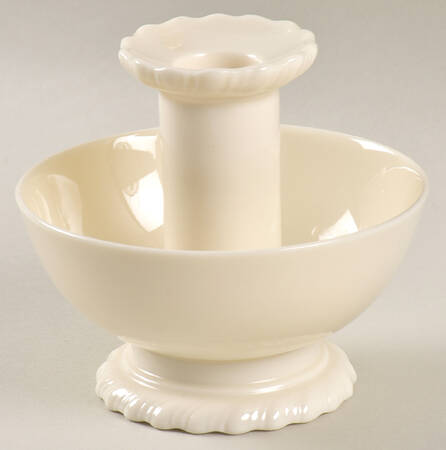 Gadroon Off White Single Light Candlestick