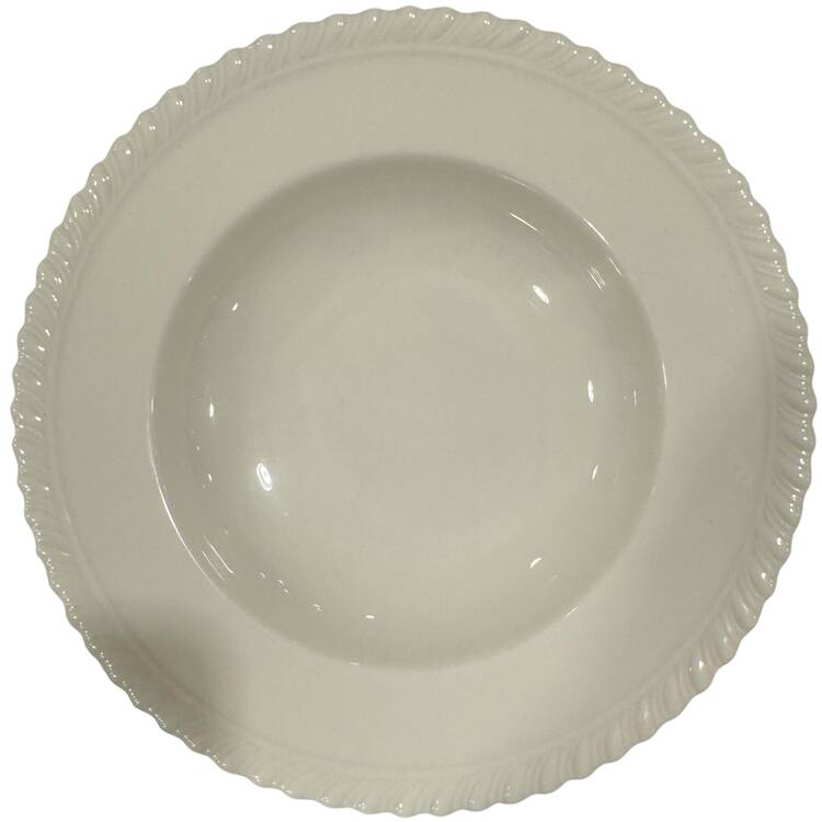 Gadroon Off White Rim Cereal Bowl