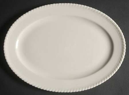 Gadroon Off White 13" Oval Serving Platter