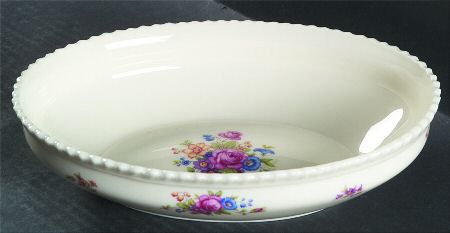 Gadroon Rose 9" Oval Vegetable Bowl