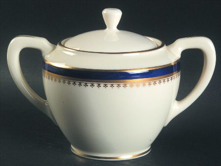 Georgian Blue Sugar Bowl & Lid