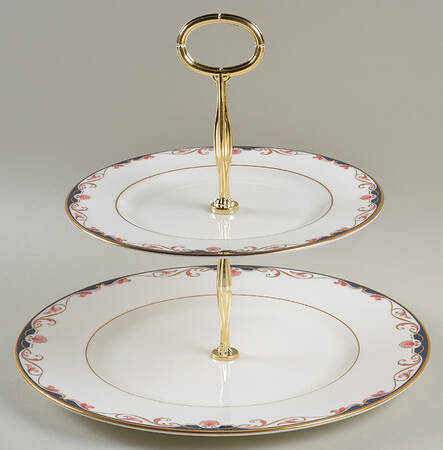 Georgian Shell 6 5/8"-10"  2 Tiered Serving Tray (Dp, Sp) HC
