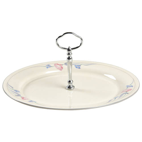 Glories on Grey Round Serving Plate with Handle (DP)