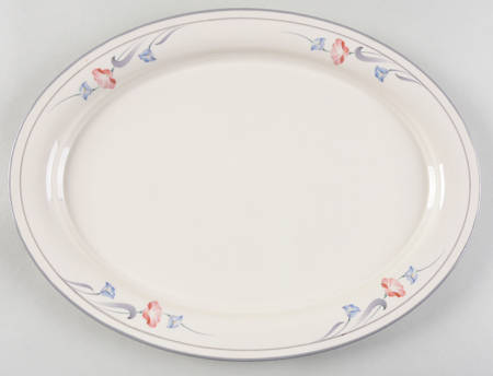 Glories on Grey 14" Oval Serving Platter