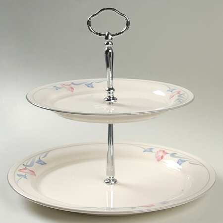 Glories on Grey Round Serving Plate with Handle (SP)