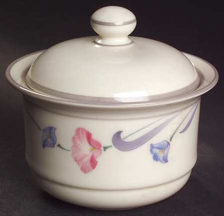 Glories on Grey Sugar Bowl & Lid