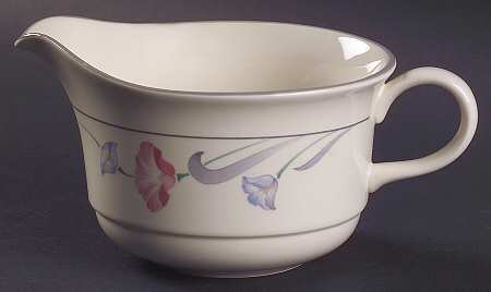 Glories on Grey Open Sauce Boat