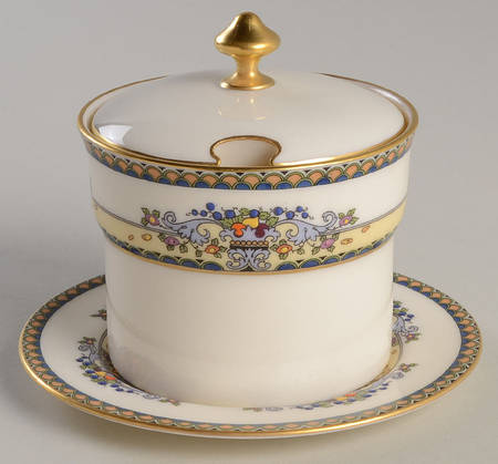Golden Gate (Gold Trim) Jam/Jelly & Lid W/Underplate