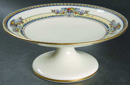 Golden Gate (Gold Trim) Round Compote (Height X Width)