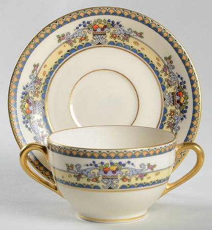 Golden Gate (Gold Trim) Flat Bouillon Cup & Saucer