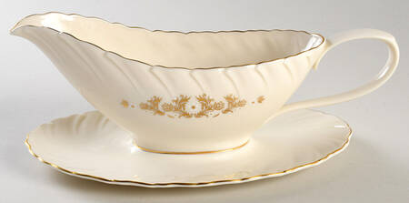 Golden Mood Gravy Boat with Attached Underplate by Lenox