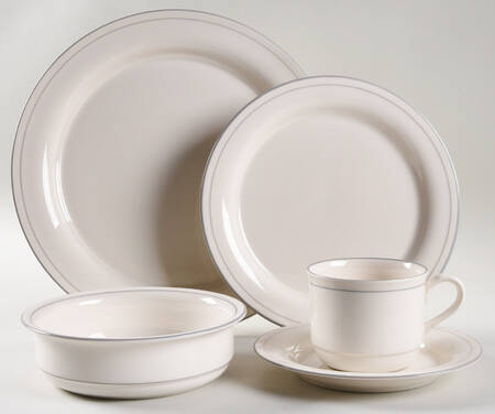 Grey Pinstripes (For the Grey) 5 Piece Place Setting