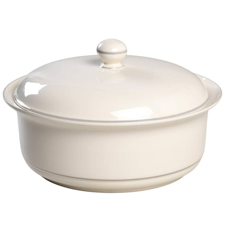 Grey Pinstripes (For the Grey) 2 Qt Round Covered Casserole