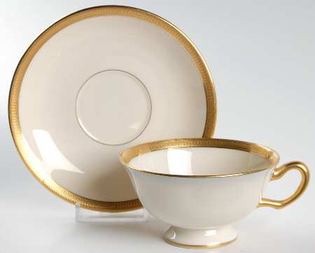 Hanover (Cream) Footed Cup & Saucer Set